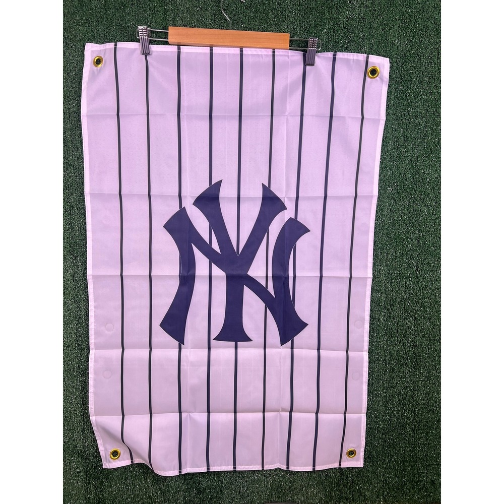 New York Yankees MLB Pinstripe Flag Banner Navy Blue White NY Logo 3x2
